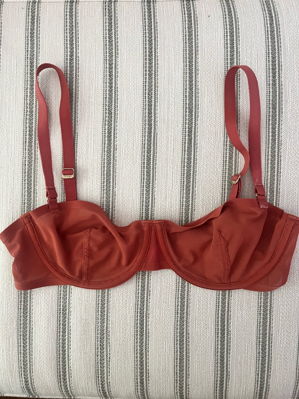 Cuup mesh balconette bra in clay